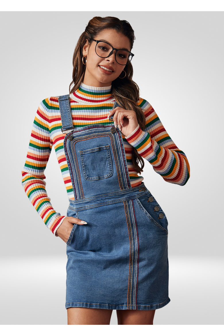 A Posh Picnic Denim Overall Jumper, Main, color, Faded Sky Medium Wash