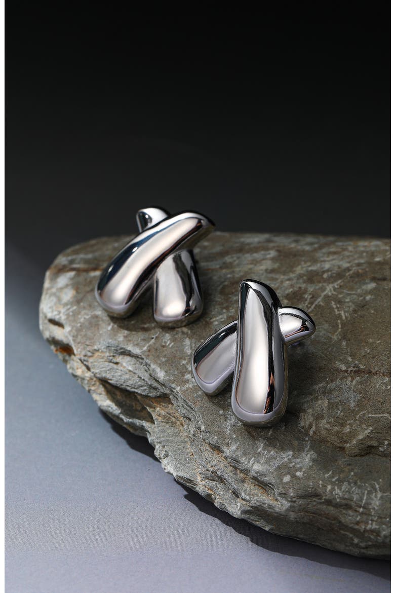 Bond Sculpture Silver Earrings, Alternate, color, Silver