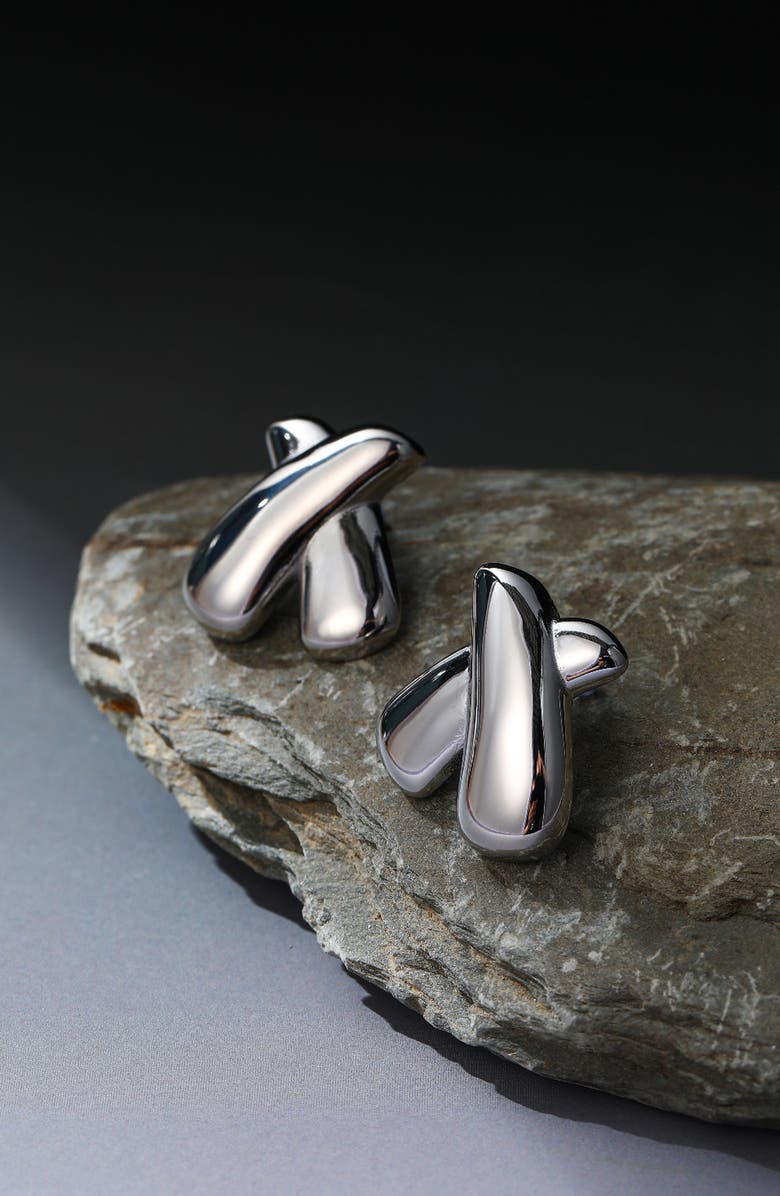 Kellery Bond Sculpture Silver Earrings, Alternate, color, Silver