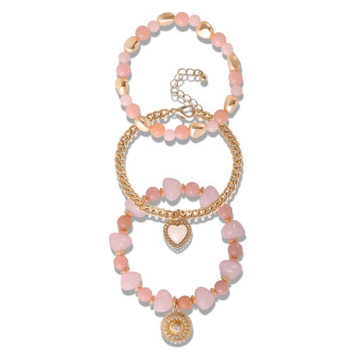 Jessica Simpson 3-piece Charm Bracelet In Gold