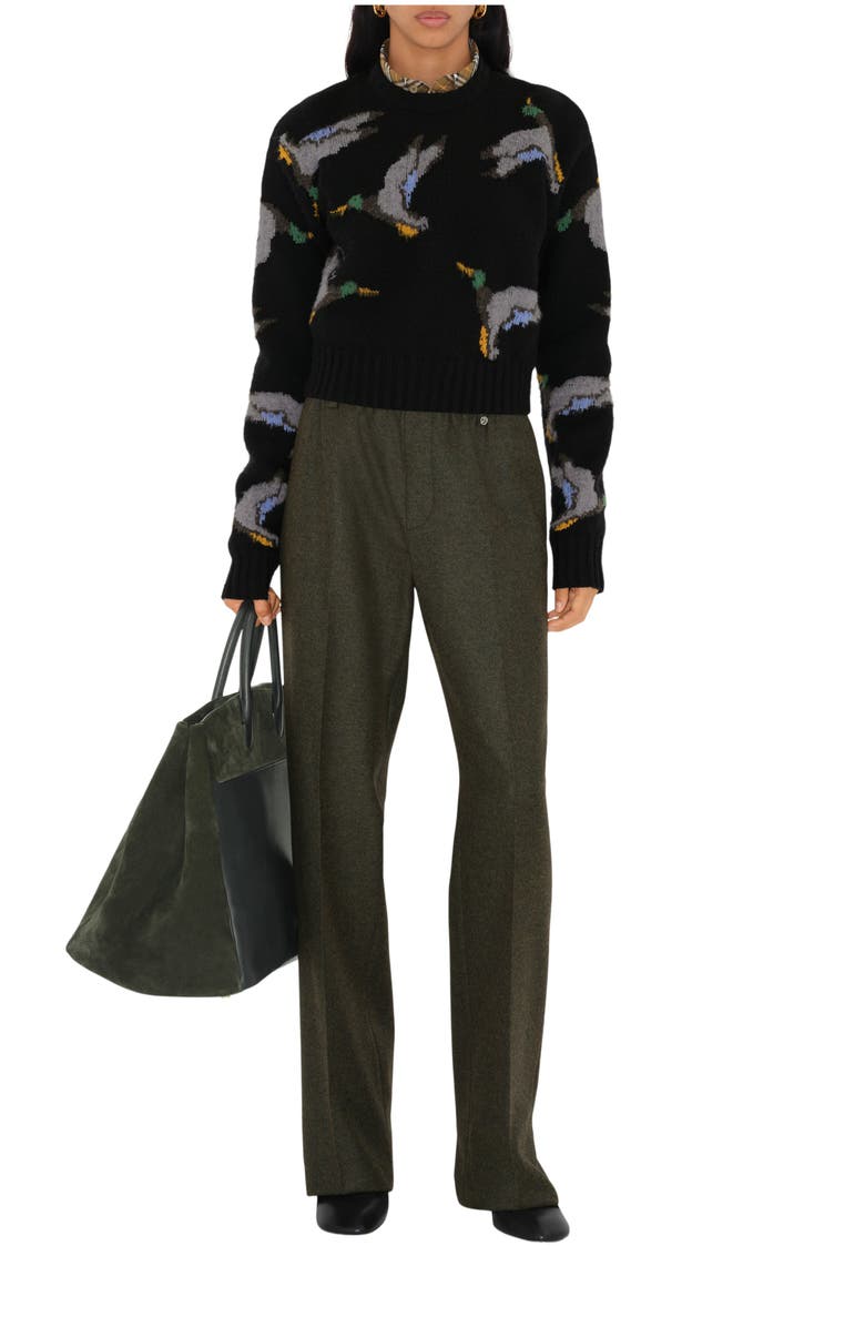 Burberry Cropped Duck Wool Sweater, Main, color, 