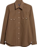 J. Mueser Cotton & Linen Snap-Up Western Shirt