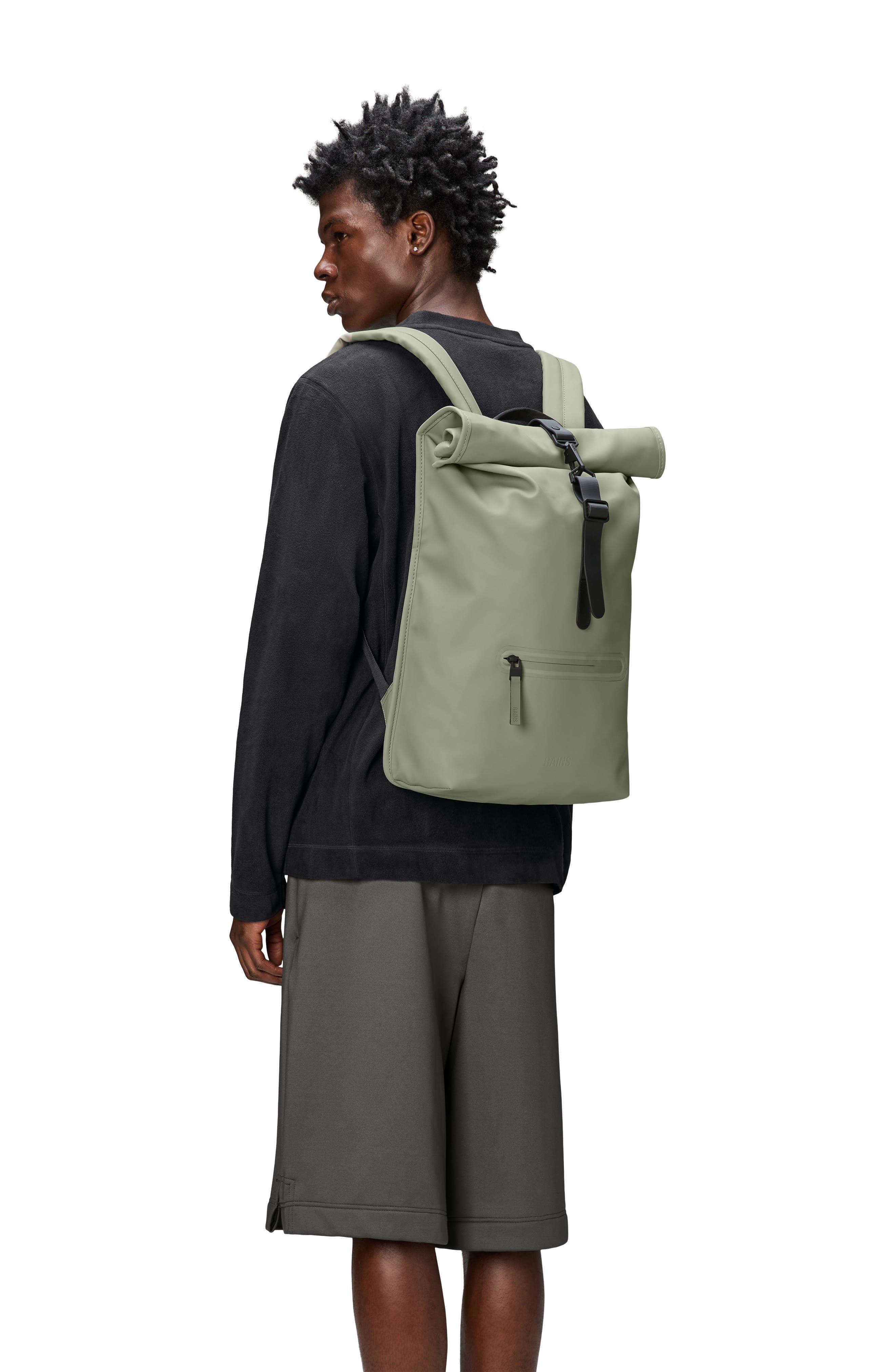 Rains Rolltop Waterproof Rucksack, Alternate, color, Drift