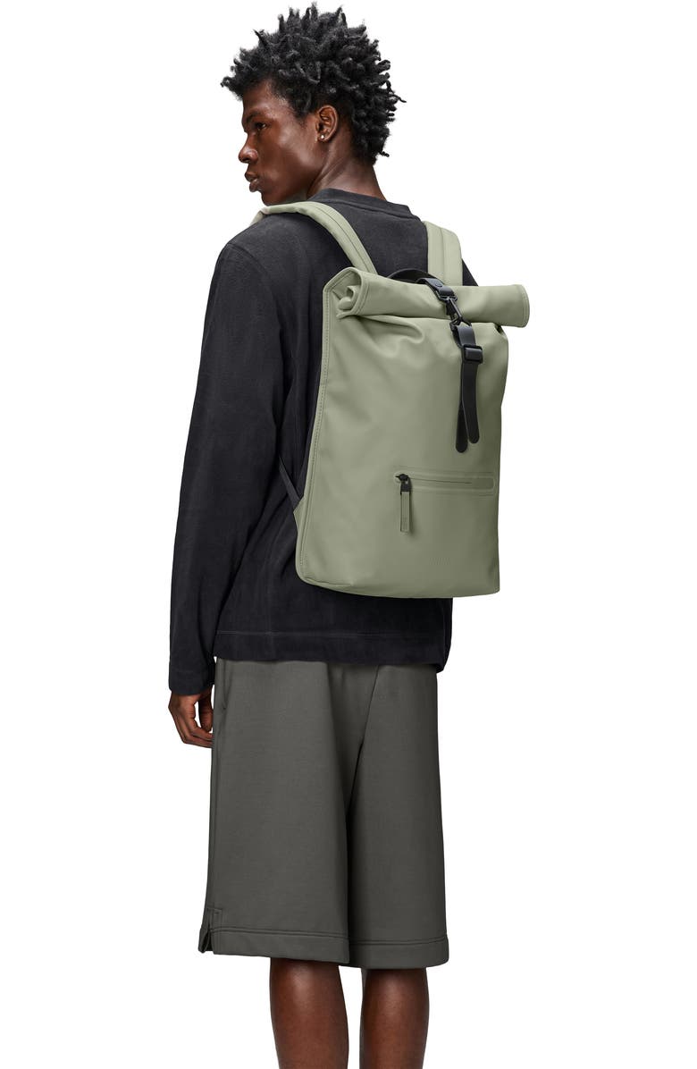 Rains Rolltop Waterproof Rucksack, Alternate, color, Drift