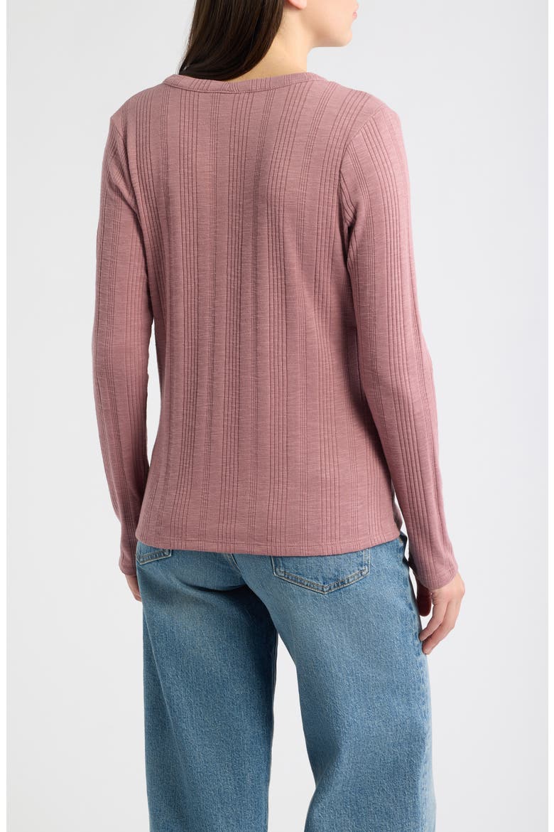 Rib Henley Top, Alternate, color, MAUVE