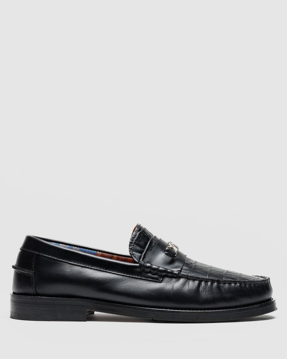 Naked Wolfe Roma Black Croc, Main, color, Black