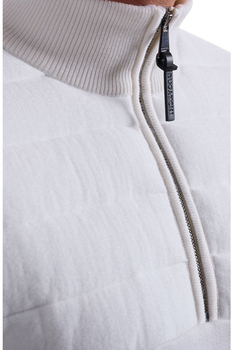 Merino Wool Quarter Zip Polo Sweater, Alternate, color, CHALK