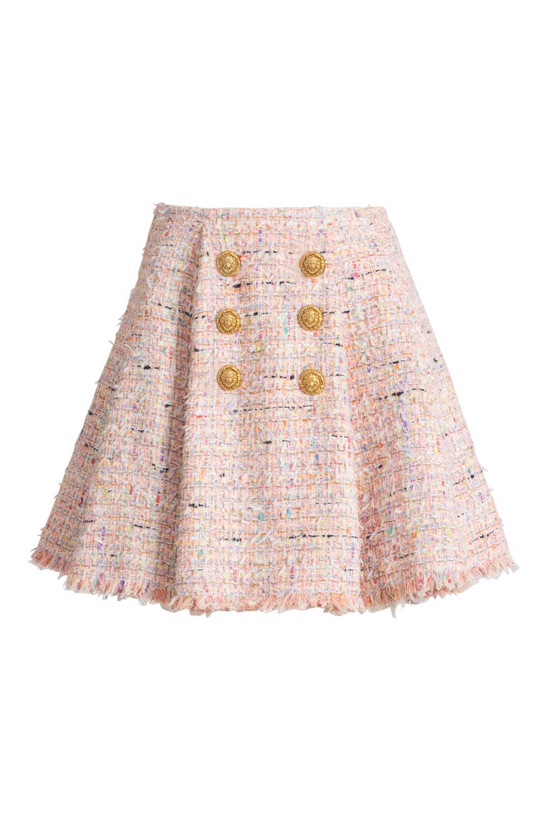 Flared tweed skirt, Alternate, color, pink