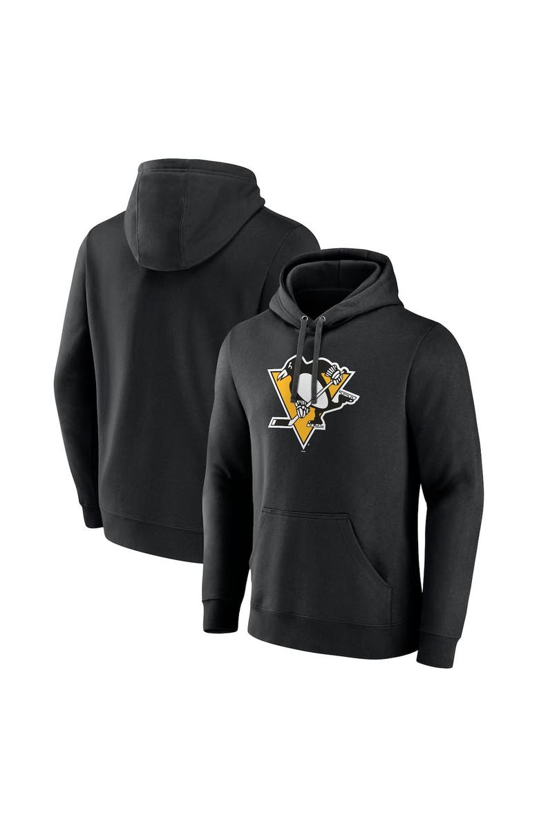 FANATICS Men's Fanatics Branded Black Pittsburgh Penguins Primary Logo Pullover Hoodie, Alternate, color,