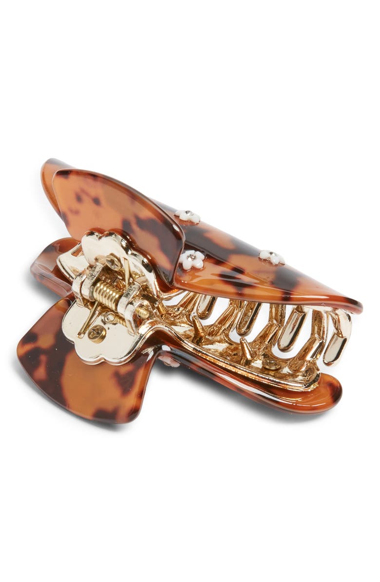 Chelsea28 Flower Detail Claw Clip, Alternate, color, Brown Multi