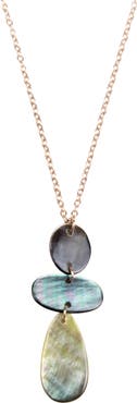 LIKHA Mother-of-Pearl Round, Oblong & Raindrop Pendant Necklace