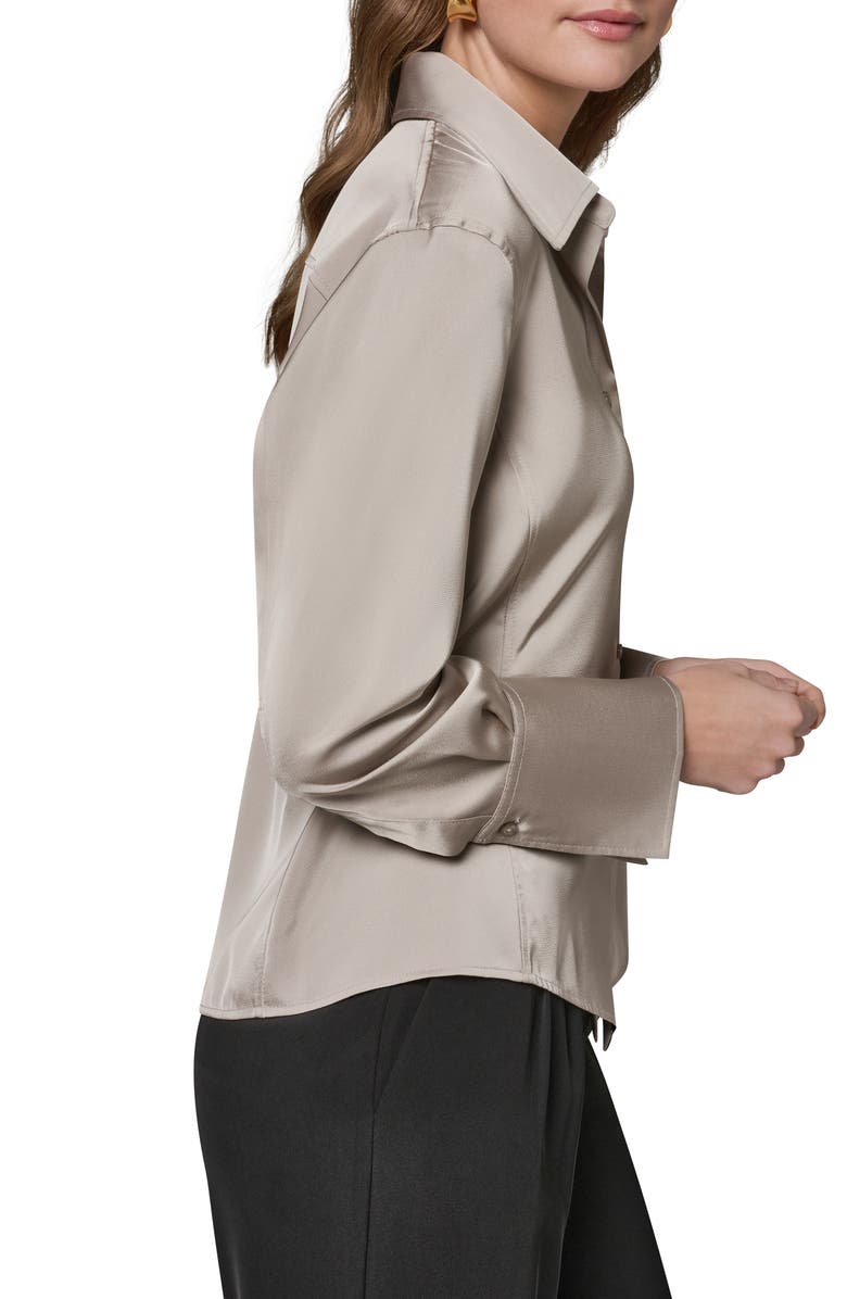 Donna Karan New York Satin Button-Up Shirt, Alternate, color, Turin