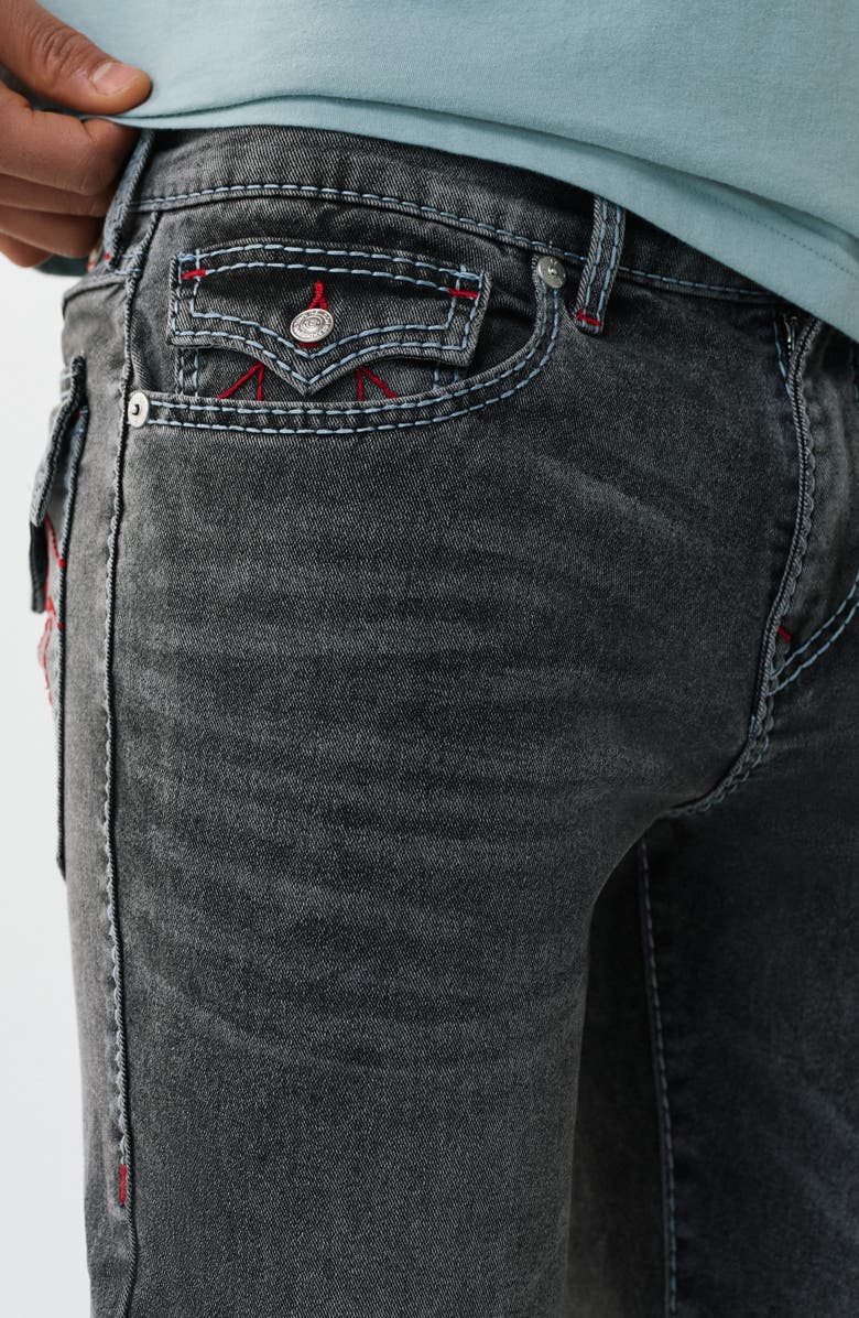 True Religion Ricky Big T Flap Pocket Straight Leg Jeans, Alternate, color, Grey Phantom