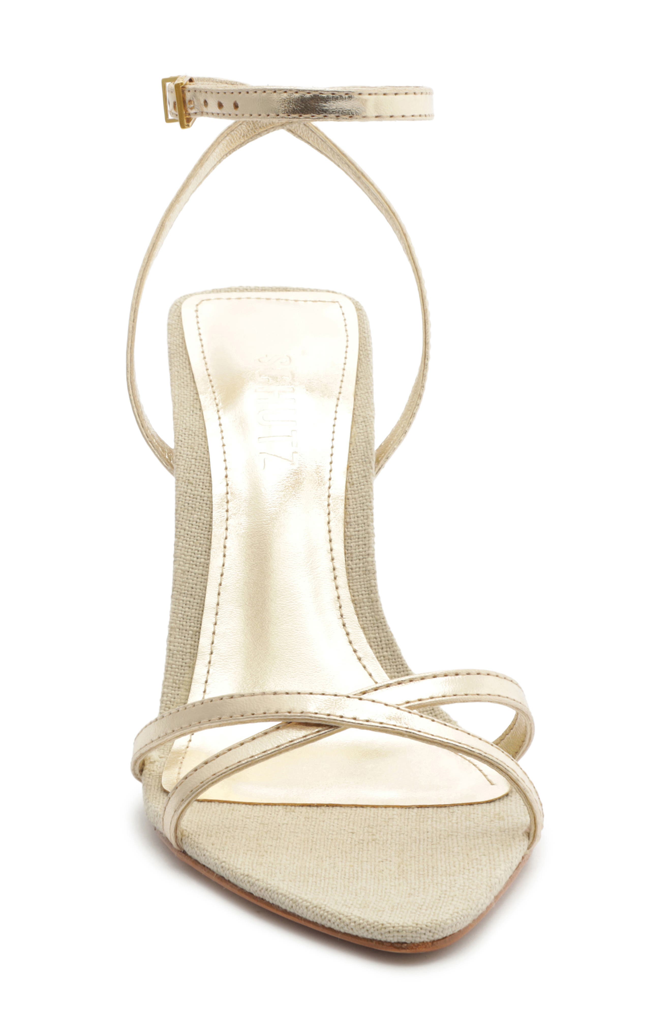 Schutz Claudia Metallic Stiletto Sandal, Alternate, color, 