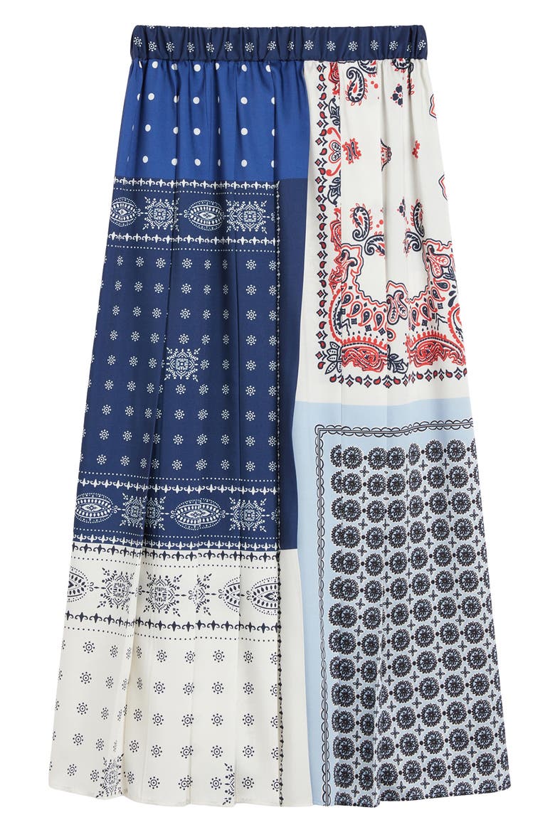 Luna Patchwork Maxi Skirt, Alternate, color, NAVY