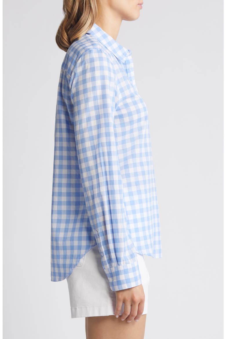 Gingham Cotton Voile Button-Up Shirt, Alternate, color, BLUE CORNFLOWER RAY GINGHAM