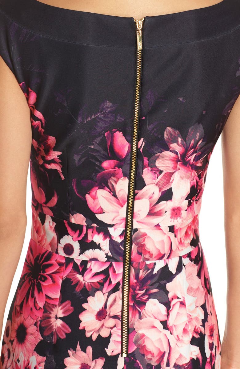 Eliza J Floral Scuba Sheath Dress, Alternate, color, 