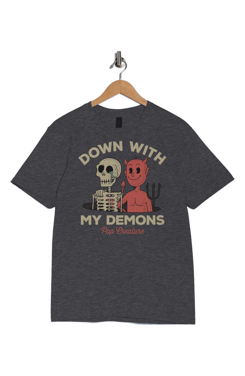 Monster Digital Down with my Demons Graphic T-Shirt, Alternate, color, Dark Heather