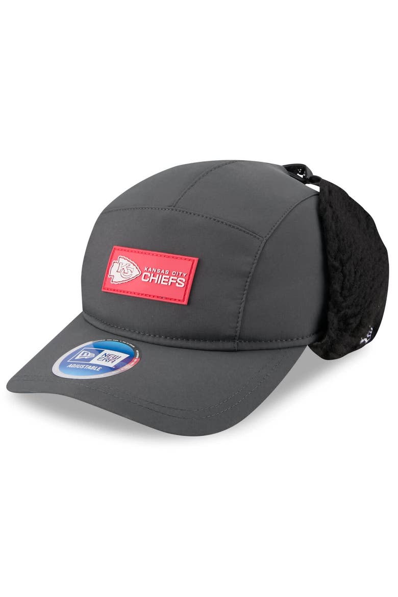 Men's New Era Charcoal Kansas City Chiefs 2025 Sideline Cold Weather Runner Dog Ear Adjustable Hat, Main, color, Charcoal