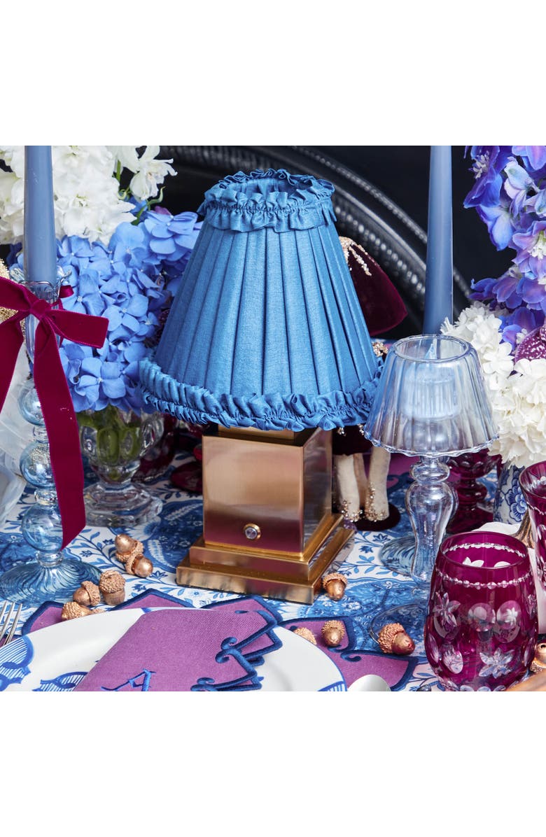 Mrs. Alice Blue Frilled Silk Lampshade, Alternate, color, Blue