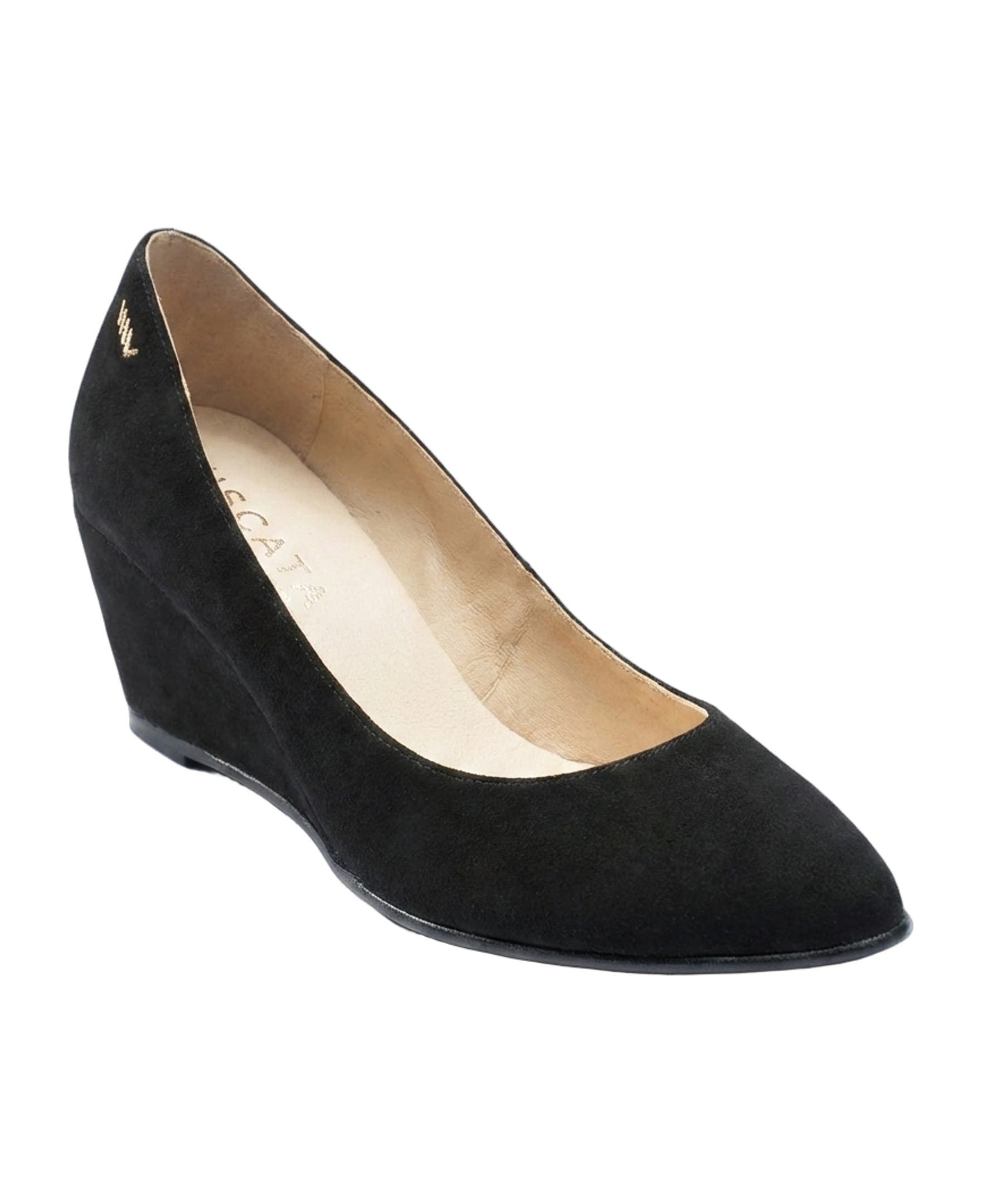 VISCATA Verona Suede Wedges, Alternate, color, Black