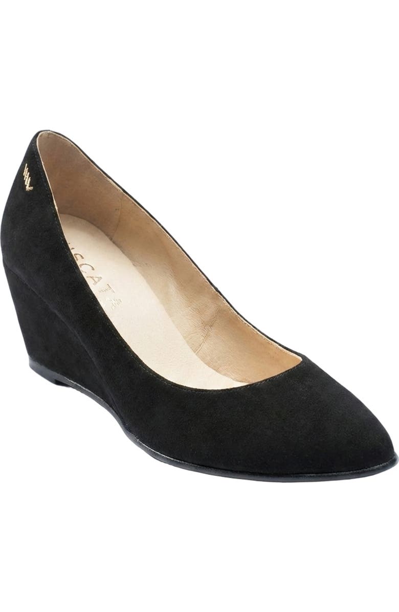 VISCATA Verona Suede Wedges, Alternate, color, Black