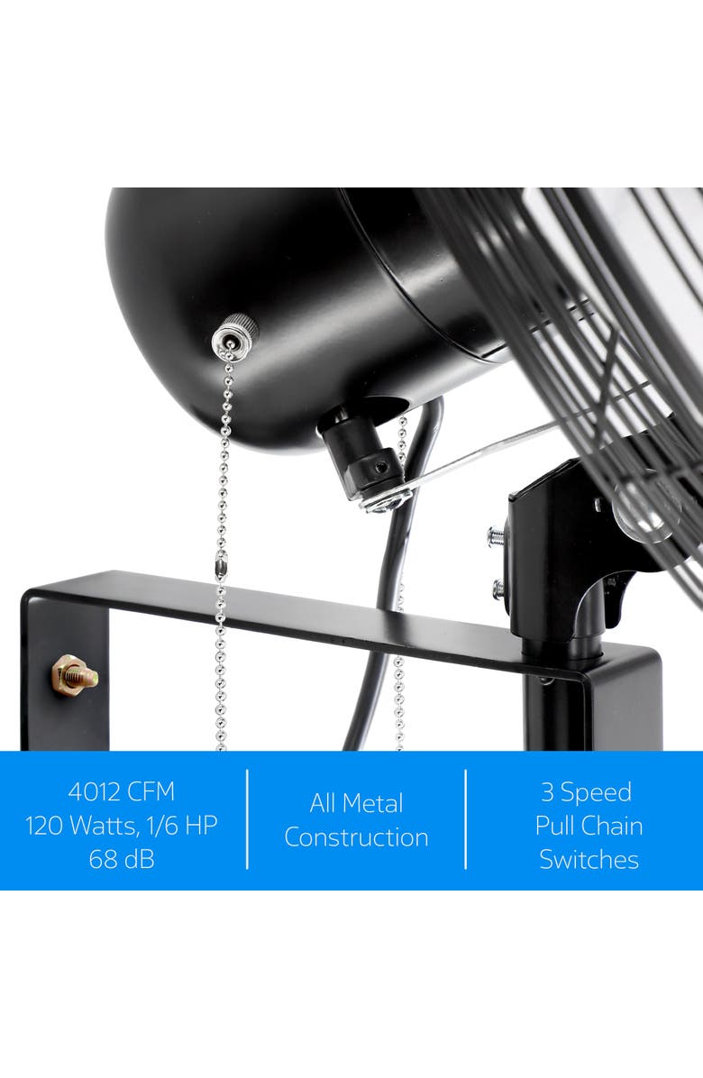 Vie Air 20 Inch Indoor Oscillating Industrial Wall Fan, Alternate, color, Black