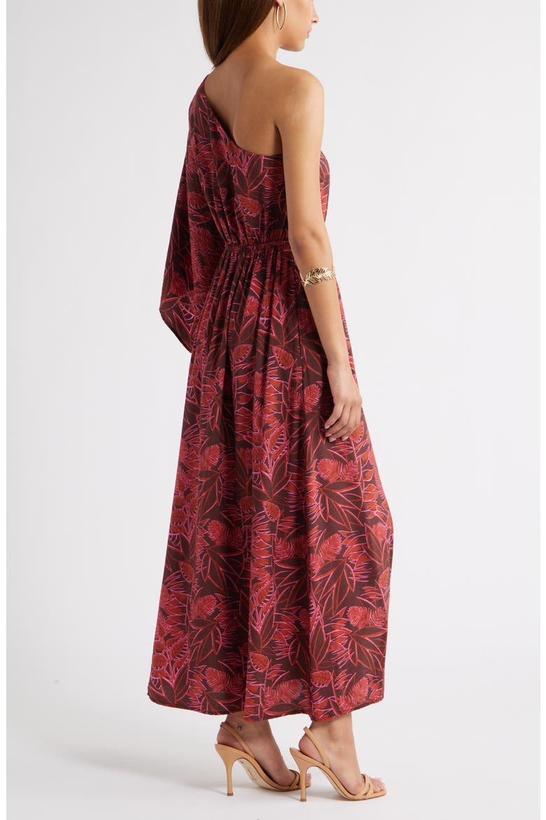 Floral One-Shoulder Maxi Dress, Alternate, color, RUST PINK AUBRI ABSTRACT