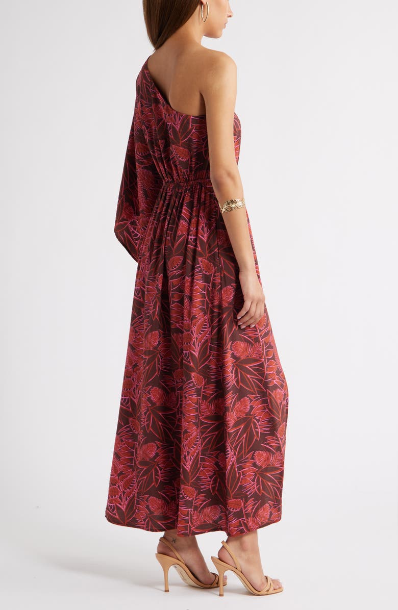 Chelsea28 Floral One-Shoulder Maxi Dress, Alternate, color, Rust Pink Aubri Abstract