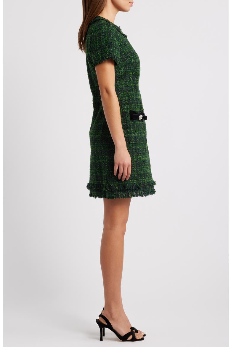Metallic Tweed Dress, Alternate, color, HUNTER