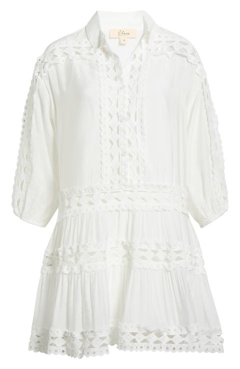 Lace Trim Cover-Up Dress
