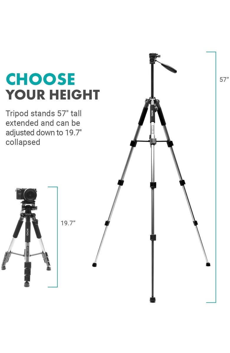 MOVO iVlog1 Vlogging Kit for iPhone with Shotgun Mic, LED Light, Tabletop Tripod, Fullsize Tripod and More, Alternate, color, Black