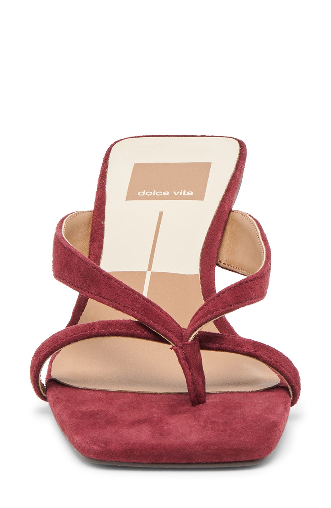 Dolce Vita Brevel Kitten Heel Flip Flop, Alternate, color, Oxblood Suede