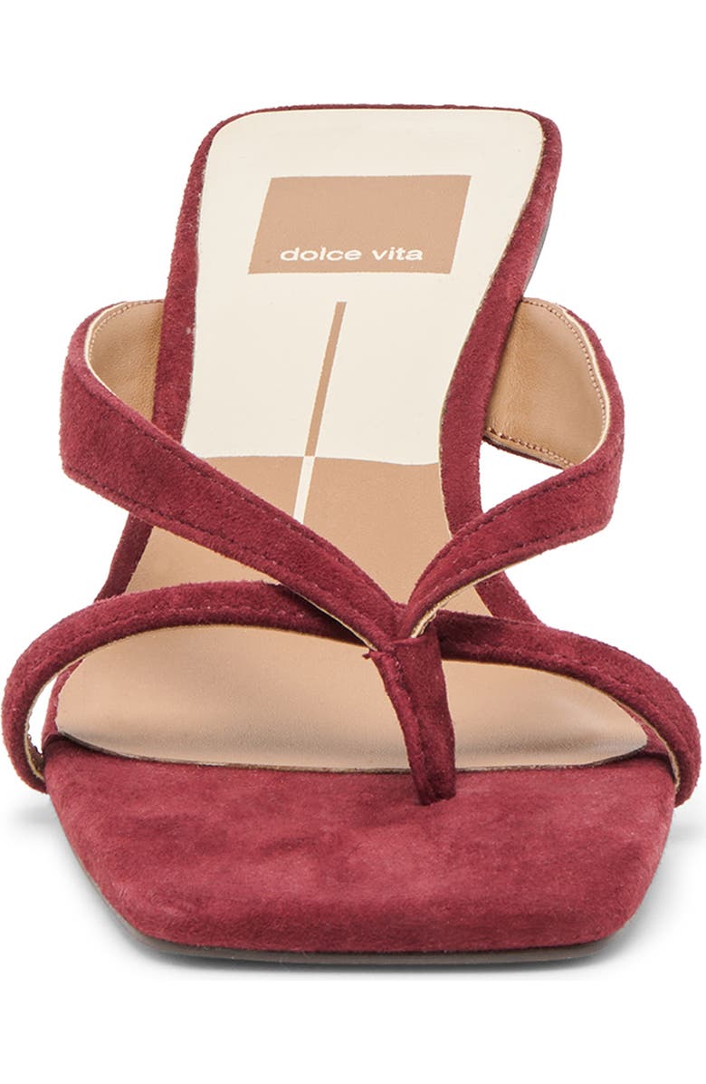 Dolce Vita Brevel Kitten Heel Flip Flop, Alternate, color, Oxblood Suede