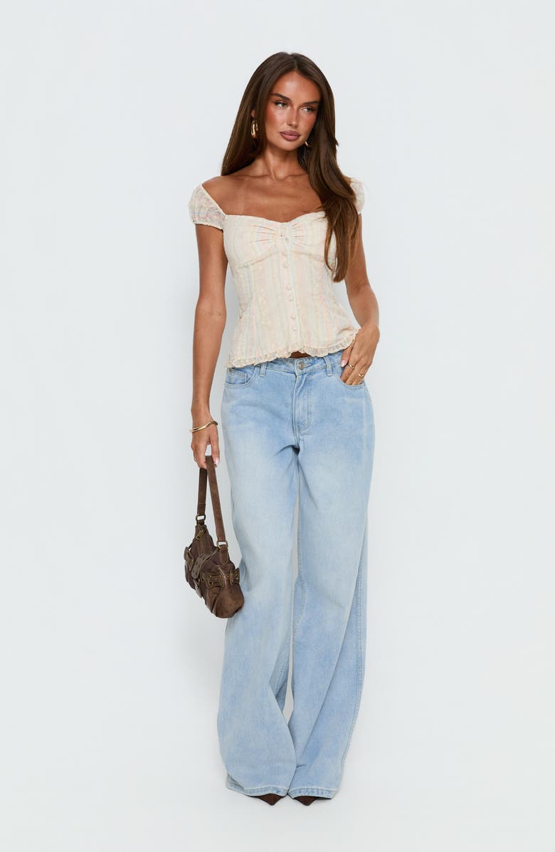 Princess Polly Trinitee Cap Sleeve Button-Up Top, Alternate, color,