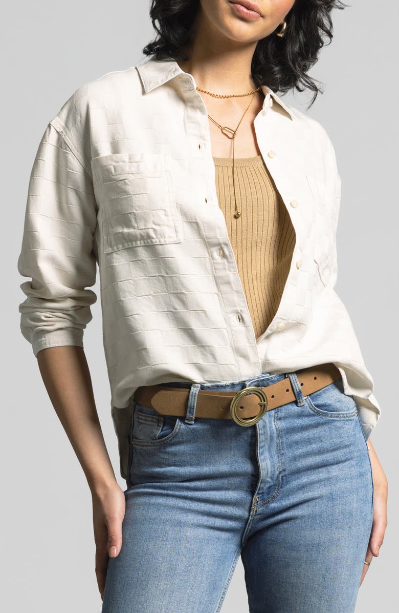 WEEKEND LOS ANGELES Adoria Texture Shirt, Main, color, Creme
