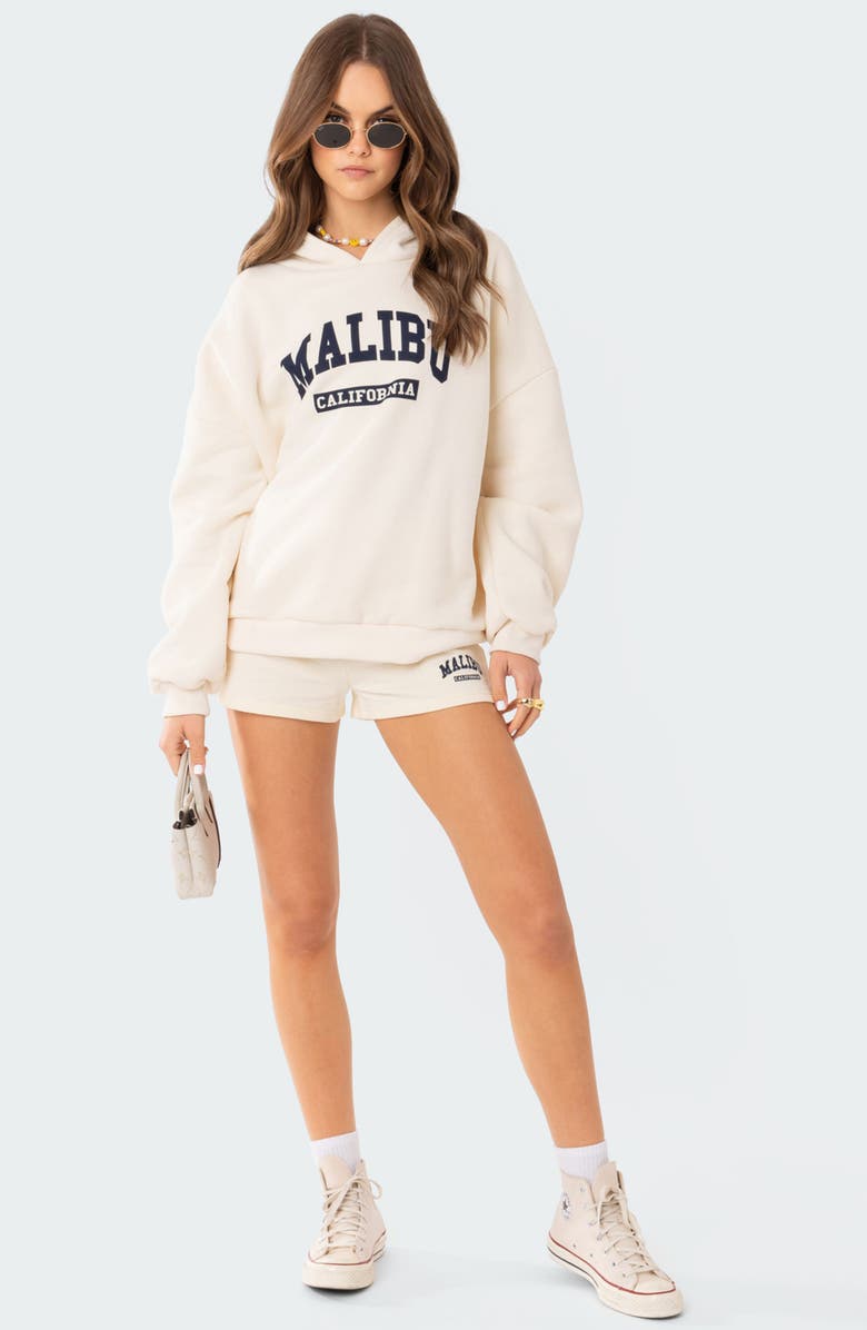 EDIKTED Malibu Pullover Hoodie, Alternate, color, Cream