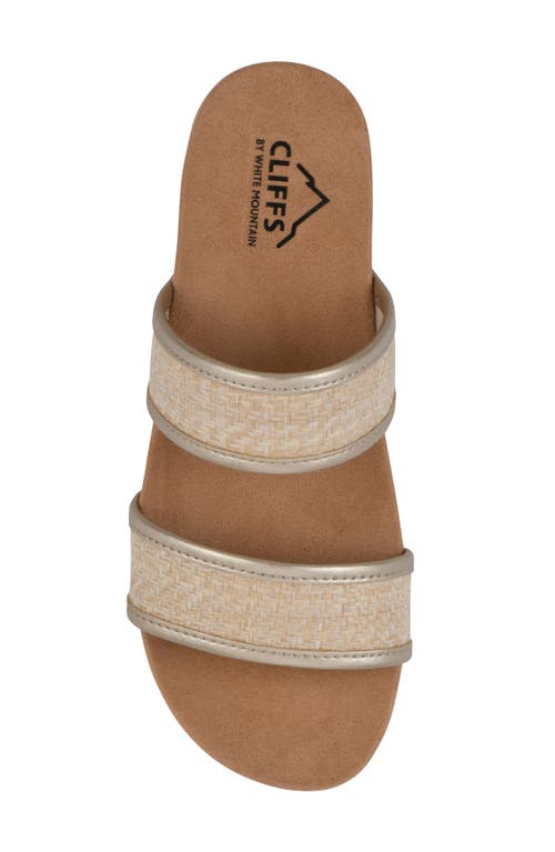 Cliffs By White Mountain Tropical Slide Sandal In Platino Metallic Smooth