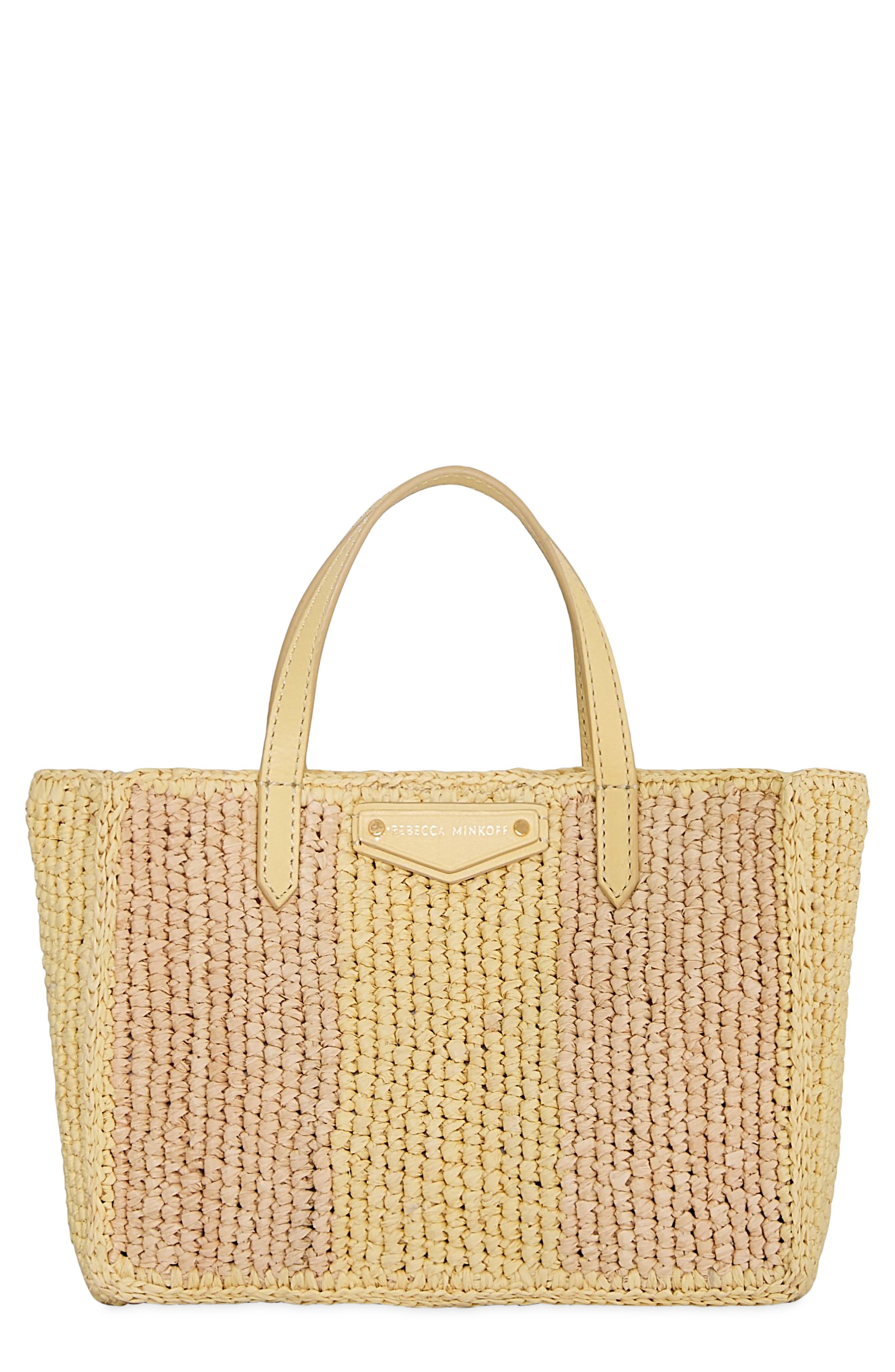 Mini Raffia Tote, Main, color, NATURAL MULTI