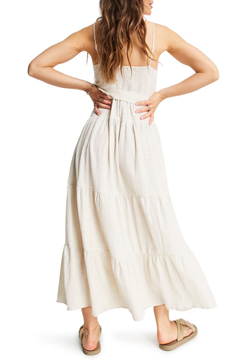 Belted Maxi Sundress, Alternate, color, STONE