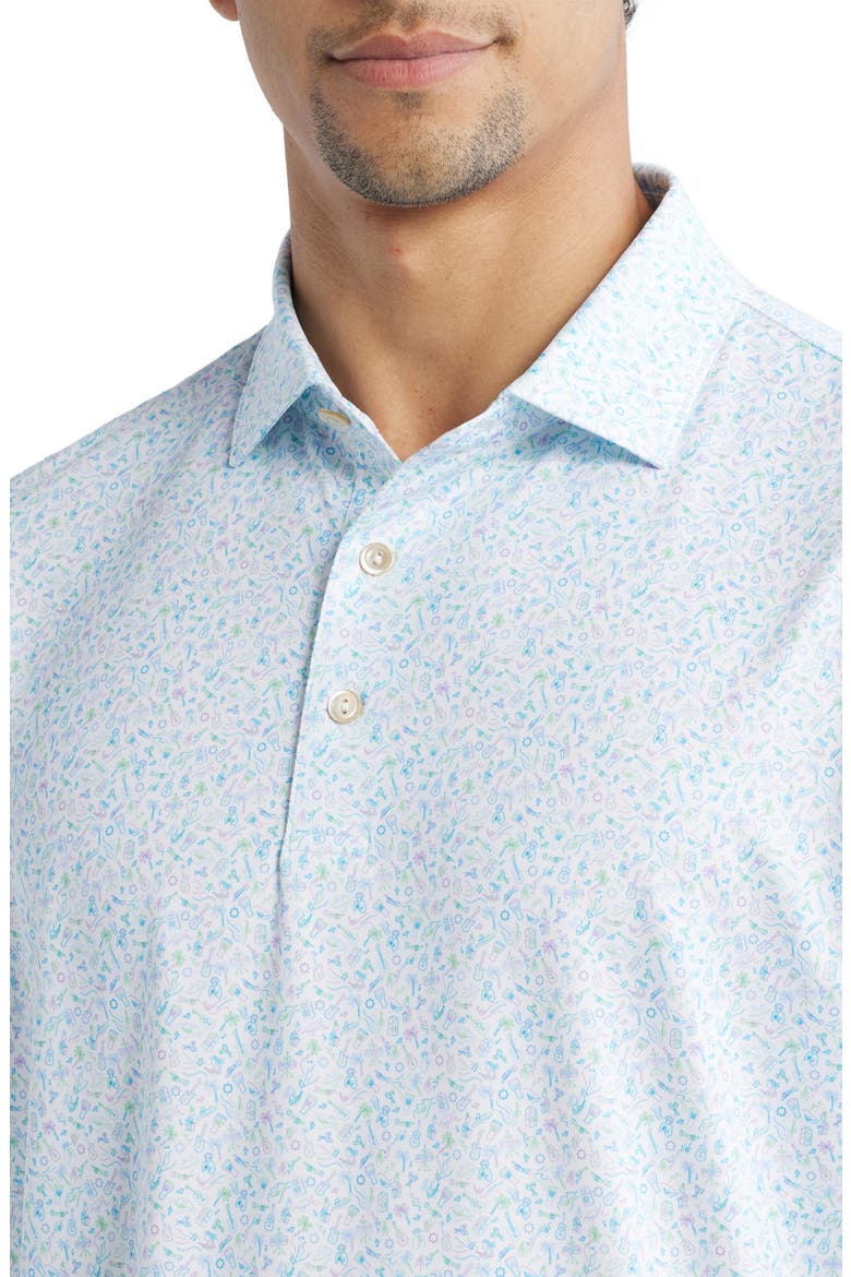 Island Jammin' Party Print Performance Jersey Polo, Alternate, color, WHITE