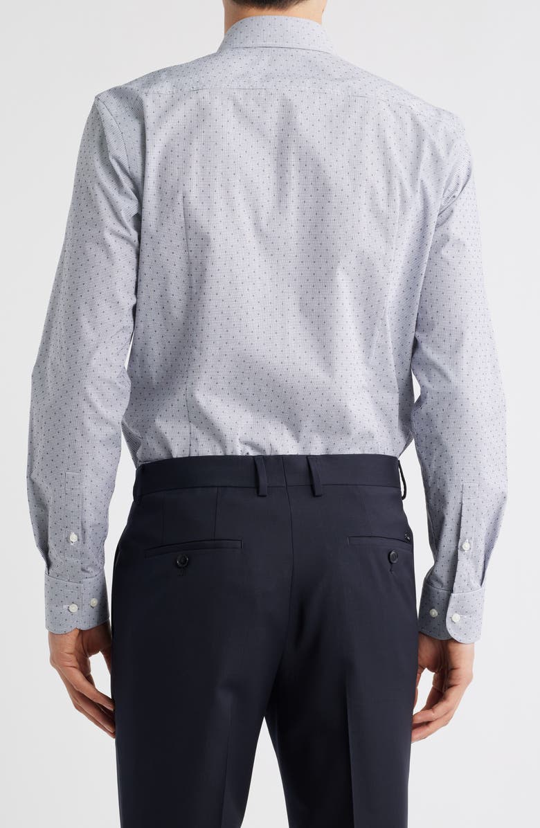 BOSS Hank Kent Slim Fit Performance Stretch Cotton Dress Shirt, Alternate, color, Dark Blue