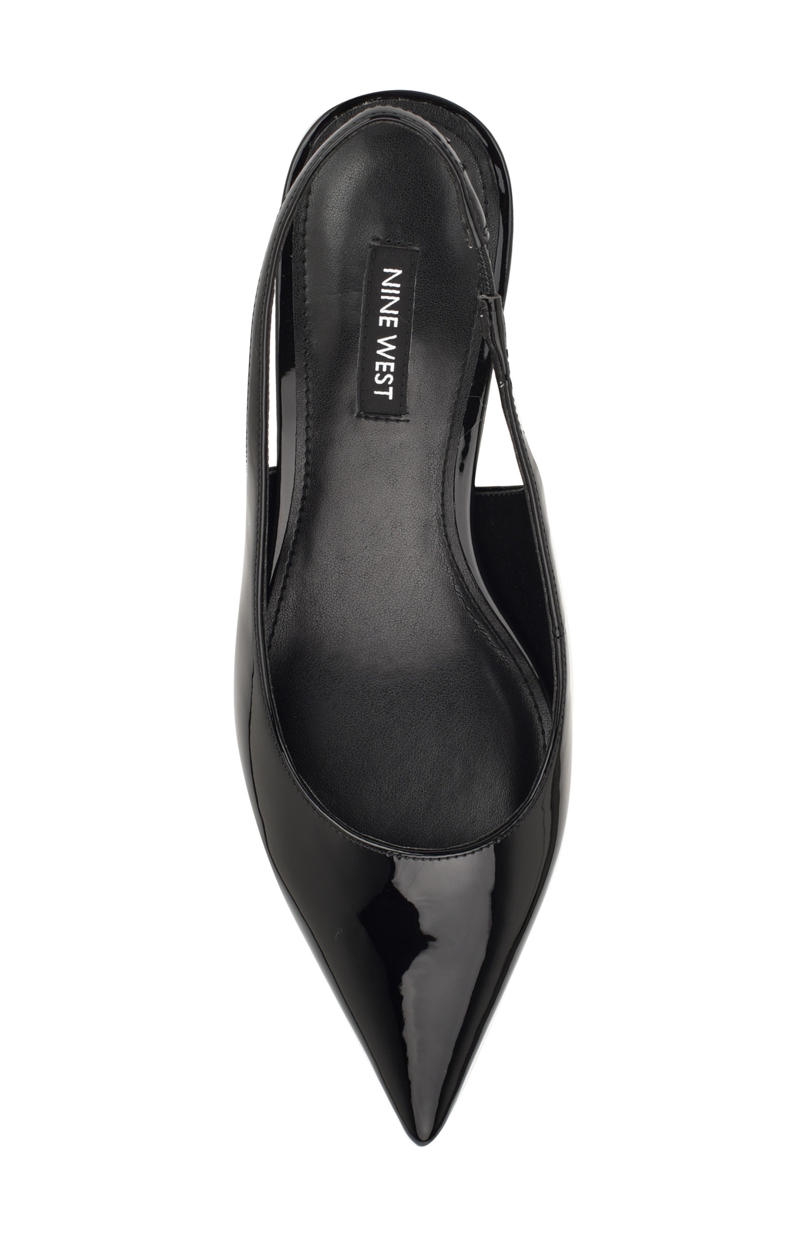 Nine West Hunny Slingback Pointed Toe Pump, Alternate, color, Black