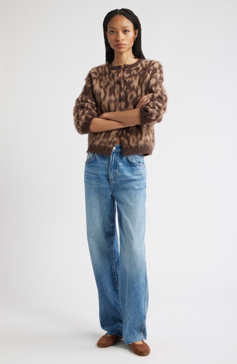 Leopard Crewneck Cardigan