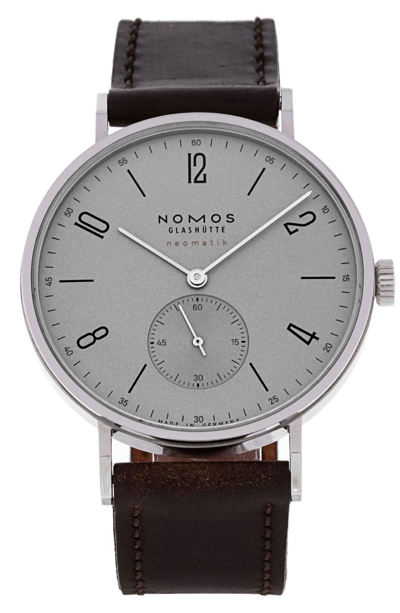Watchfinder & Co. Nomos Glashütte Preowned 2022 Tangente Automatic Leather Strap Watch, 38mm, Main, color, 