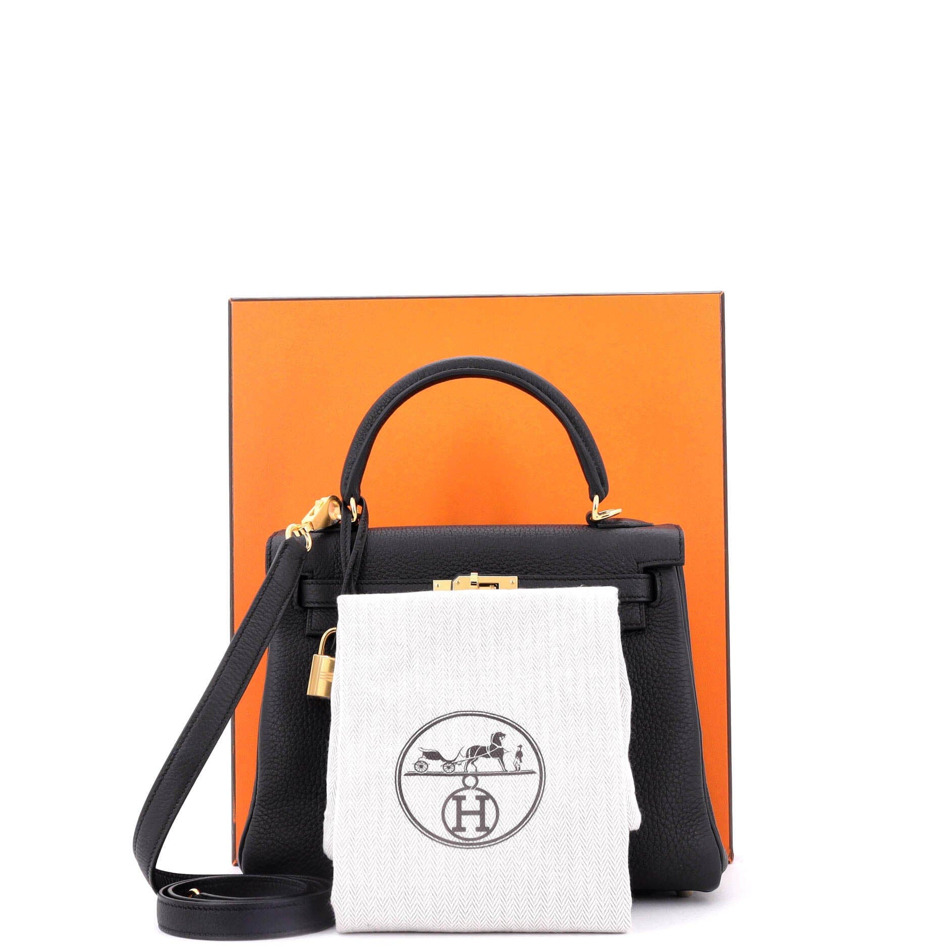 Pre-Owned Hermes Kelly Handbag Black Togo with Gold Hardware 25, Alternate, color, 