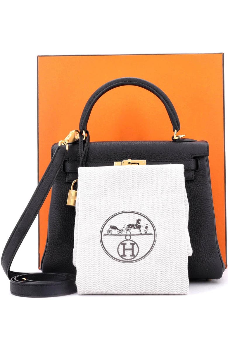 Pre-Owned Hermes Kelly Handbag Black Togo with Gold Hardware 25, Alternate, color,