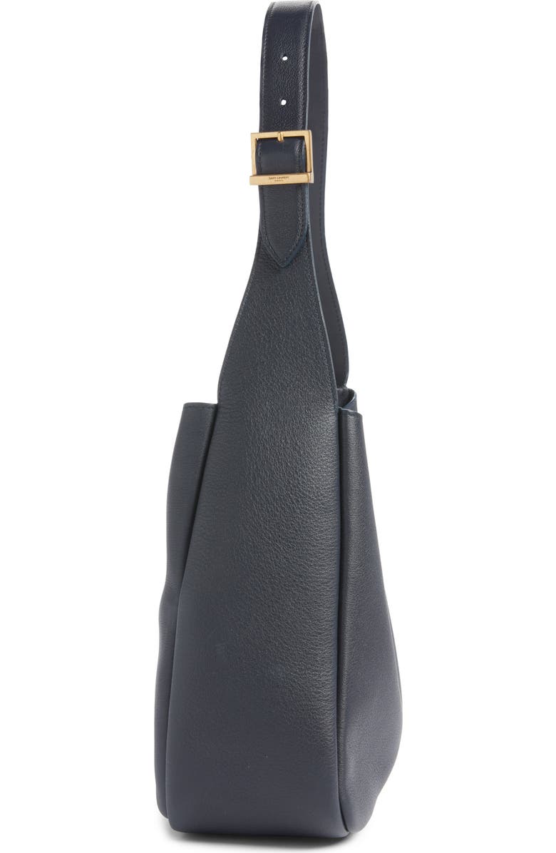 Saint Laurent Small Le 5 à 7 Leather Hobo, Alternate, color, Bleu Abysse