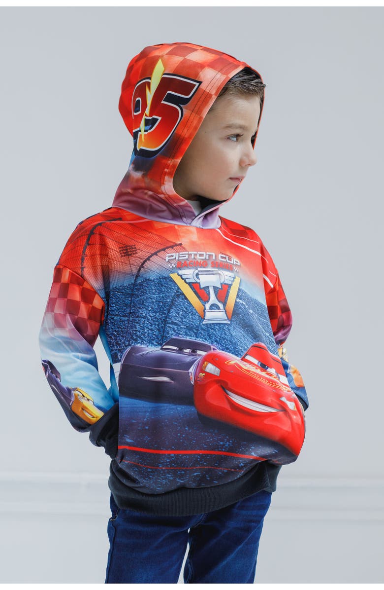 Disney Lightning McQueen Cars Sublimated Pullover Hoodie, Alternate, color, Red