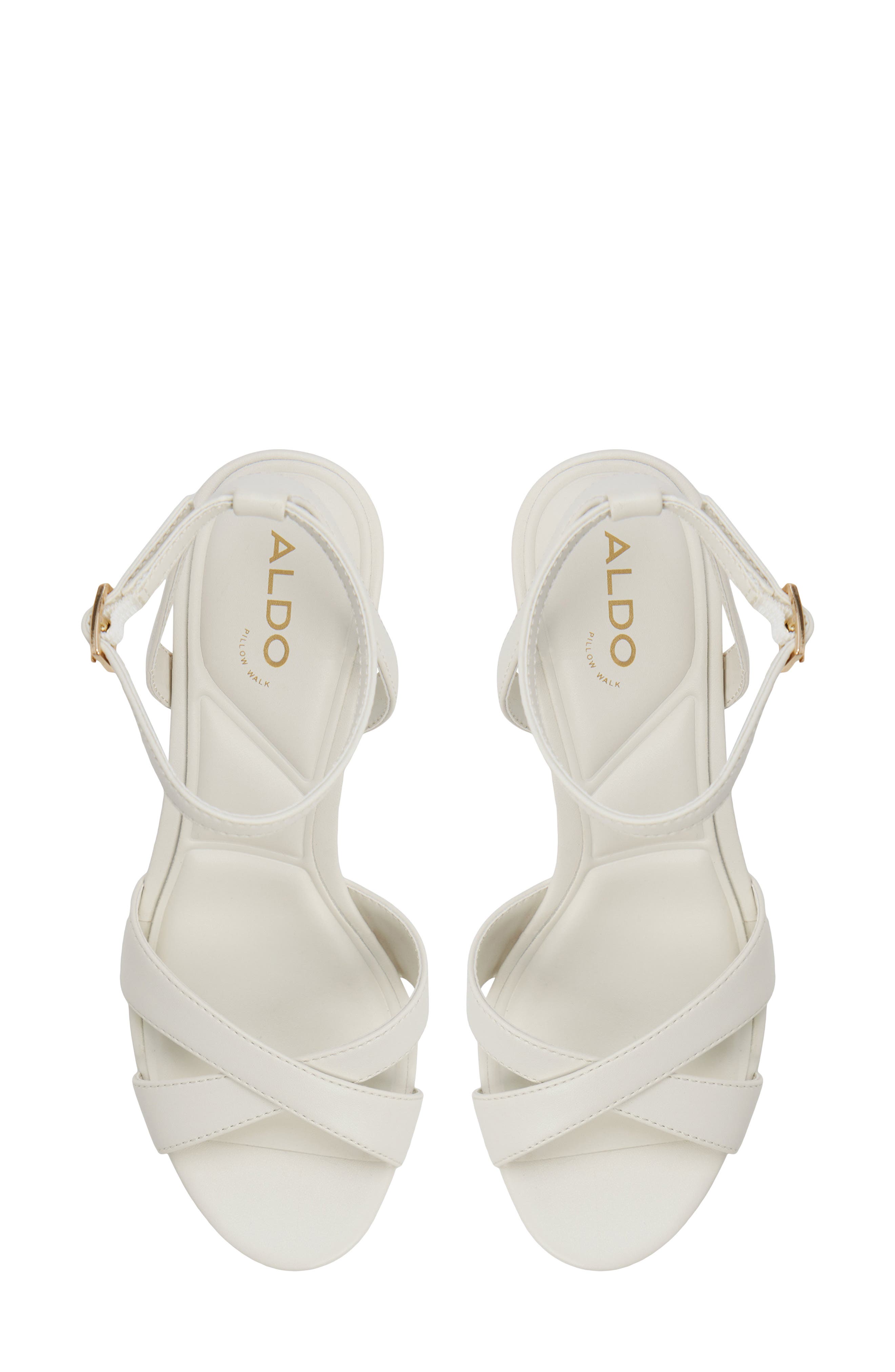 ALDO Rosine Ankle Strap Platform Sandal, Alternate, color, White/ Bone